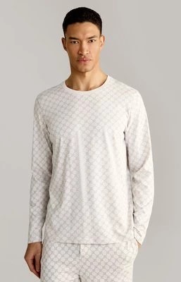 Zdjęcie produktu Koszulka rekreacyjna z długim rękawem w kolorze złamanej bieli i szarości, we wzór Joop