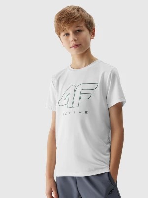 Zdjęcie produktu Koszulka sportowa szybkoschnąca chłopięca - biała 4F