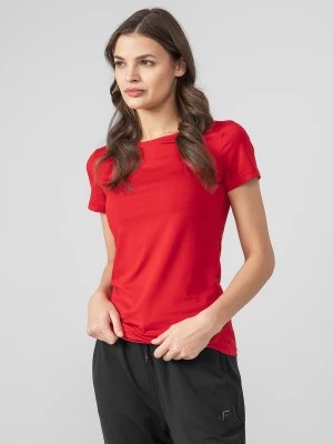 Zdjęcie produktu Koszulka treningowa regular szybkoschnąca damska - czerwona 4F