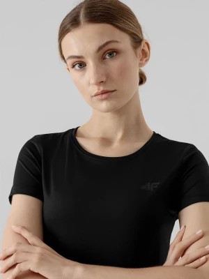 Zdjęcie produktu Koszulka treningowa regular szybkoschnąca damska - czarna 4F
