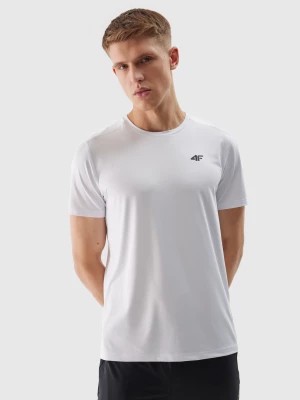 Zdjęcie produktu Koszulka treningowa regular z materiału z recyklingu męska - biała 4F