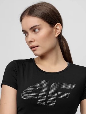 Zdjęcie produktu Koszulka treningowa slim szybkoschnąca damska - czarna 4F
