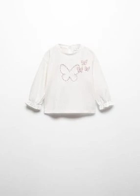 Zdjęcie produktu Koszulka z haftowanymi motylami MANGO BABY