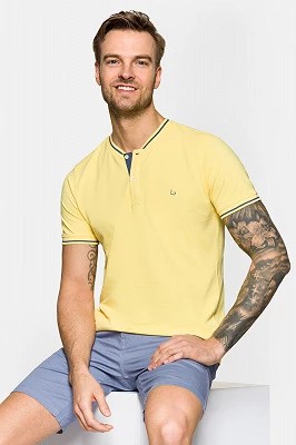 Zdjęcie produktu Koszulka Polo Bawełniana Żółta Damian Lancerto