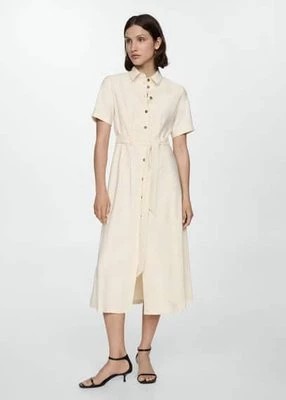 Zdjęcie produktu Koszulowa sukienka z wiązaniem Mango