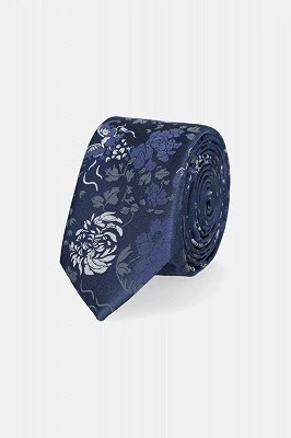 Zdjęcie produktu Krawat Granatowy w Kwiaty Lancerto