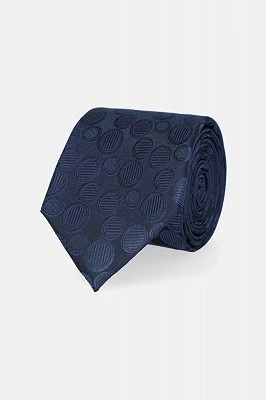 Zdjęcie produktu Krawat Granatowy Wzór w Koła Lancerto
