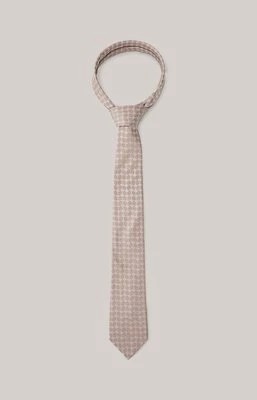 Zdjęcie produktu Krawat jedwabny w kolorze jasnobrązowym w rzucik Joop