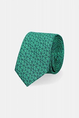 Zdjęcie produktu Krawat Zielony Wzór Geometryczny Lancerto
