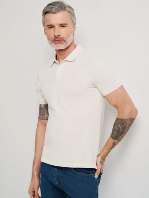 Zdjęcie produktu Kremowa koszulka polo męska OCHNIK
