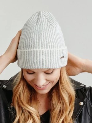 Zdjęcie produktu Kremowo-srebrna czapka zimowa damska OCHNIK