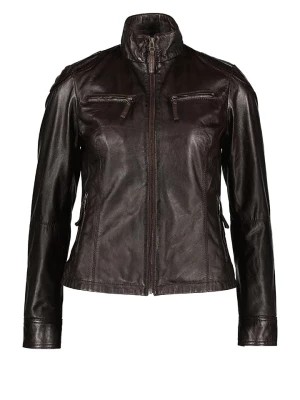 Zdjęcie produktu KRISS Skórzana kurtka w kolorze ciemnobrązowym rozmiar: 36