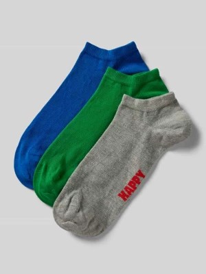 Zdjęcie produktu Krótkie skarpety z nadrukiem z logo w zestawie 3 szt. Happy Socks