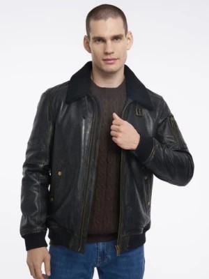 Zdjęcie produktu Kurtka skórzana męska w stylu bomber jacket OCHNIK
