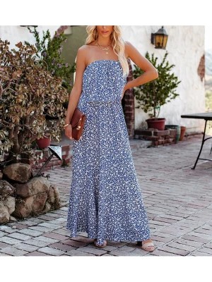 Zdjęcie produktu LA Angels Sukienka w kolorze niebiesko-kremowym rozmiar: XL