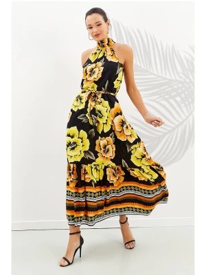 Zdjęcie produktu LA Angels Sukienka w kolorze czarno-żółtym rozmiar: L