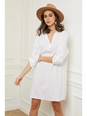 Zdjęcie produktu La Compagnie Du Lin Lniana sukienka "Callina" w kolorze białym rozmiar: M