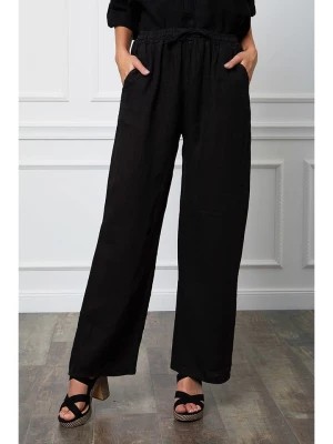 Zdjęcie produktu La Compagnie Du Lin Spodnie lniane "Julia" w kolorze czarnym rozmiar: M