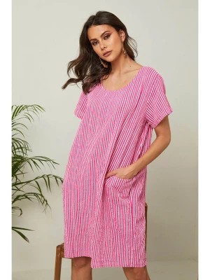 Zdjęcie produktu La Compagnie Du Lin Sukienka "Days" w kolorze różowo-białym rozmiar: M