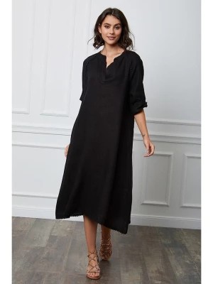 Zdjęcie produktu La Compagnie Du Lin Sukienka lniana "Gloria" w kolorze czarnym rozmiar: M