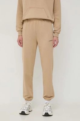 Zdjęcie produktu La Mania spodnie dresowe kolor brązowy dopasowane high waist