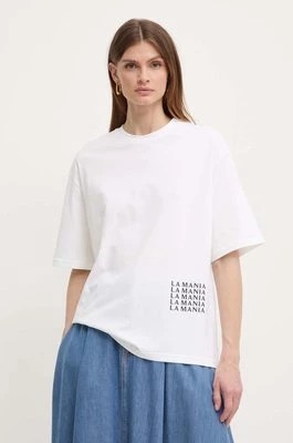 Zdjęcie produktu La Mania t-shirt bawełniany CAYLEE KROJ LUCY damski kolor biały CAYLEEKROJLUCY