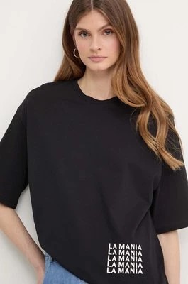Zdjęcie produktu La Mania t-shirt bawełniany CAYLEE KROJ LUCY damski kolor czarny CAYLEEKROJLUCY