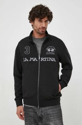 Zdjęcie produktu La Martina bluza bawełniana męska kolor czarny z aplikacją