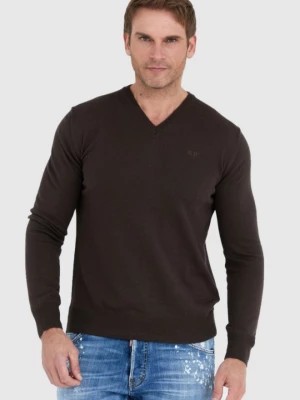 Zdjęcie produktu LA MARTINA Brązowy sweter męski z wełną w serek