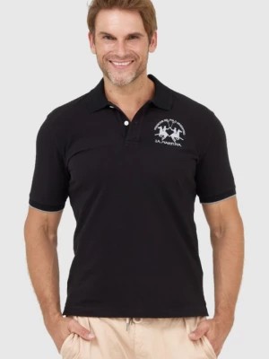 Zdjęcie produktu LA MARTINA Czarna koszulka polo z wyszywanym logo