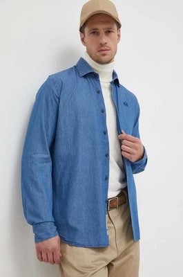 Zdjęcie produktu La Martina koszula jeansowa męska kolor niebieski regular z kołnierzykiem klasycznym