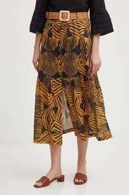 Zdjęcie produktu La Petite Française spódnica bawełniana JABOT kolor pomarańczowy midi rozkloszowana