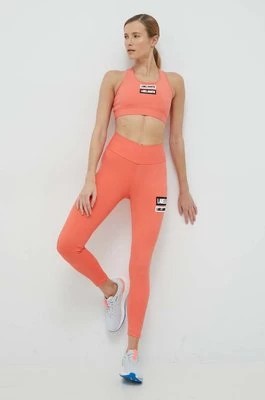 Zdjęcie produktu LaBellaMafia legginsy treningowe Go On damskie kolor pomarańczowy z aplikacją