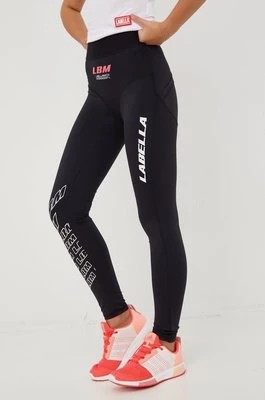 Zdjęcie produktu LaBellaMafia legginsy treningowe The Act damskie kolor czarny z nadrukiem
