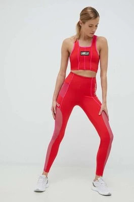 Zdjęcie produktu LaBellaMafia legginsy treningowe Wake Up damskie kolor czerwony wzorzyste