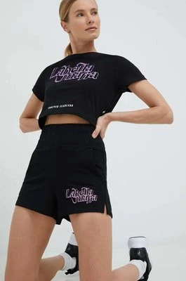 Zdjęcie produktu LaBellaMafia szorty damskie kolor czarny z nadrukiem high waist