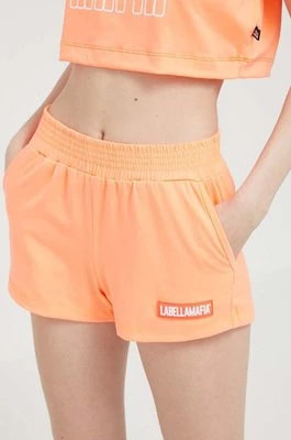 Zdjęcie produktu LaBellaMafia szorty damskie kolor pomarańczowy z aplikacją high waist