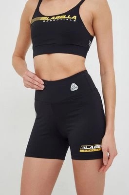 Zdjęcie produktu LaBellaMafia szorty treningowe Essentials damskie kolor czarny z nadrukiem high waist
