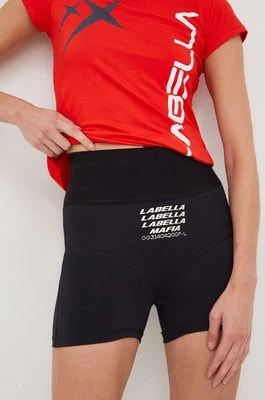 Zdjęcie produktu LaBellaMafia szorty treningowe The Act damskie kolor czarny z nadrukiem high waist