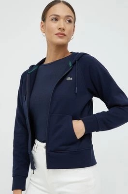 Zdjęcie produktu Lacoste bluza damska kolor granatowy z kapturem gładka