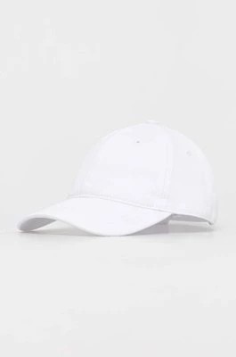 Zdjęcie produktu Lacoste czapka z daszkiem bawełniana kolor biały gładka