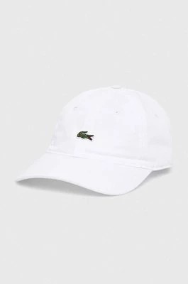 Zdjęcie produktu Lacoste czapka z daszkiem bawełniana kolor biały z aplikacją RK0491-031