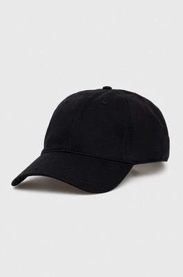 Zdjęcie produktu Lacoste czapka z daszkiem bawełniana kolor czarny gładka