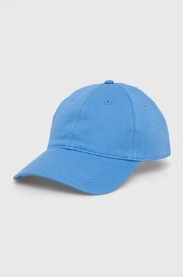 Zdjęcie produktu Lacoste czapka z daszkiem bawełniana kolor niebieski gładka
