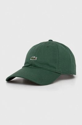 Zdjęcie produktu Lacoste czapka z daszkiem bawełniana kolor zielony z aplikacją