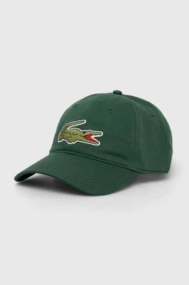 Zdjęcie produktu Lacoste czapka z daszkiem bawełniana kolor zielony z aplikacją RK9871-HBP