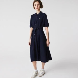 Zdjęcie produktu Lacoste Damska sukienka polo z bawełny piki z paskiem