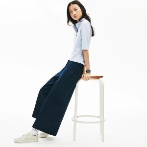 Zdjęcie produktu Lacoste Damskie Szerokie Spodnie Bawełniane Wysokiej Jakości