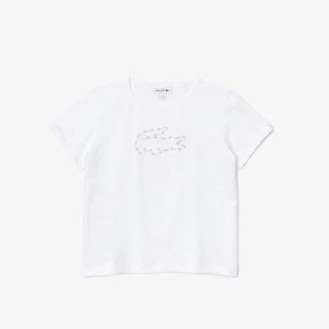 Zdjęcie produktu Lacoste Dziewczęca koszulka bawełniana z okrągłym dekoltem z krokodylem