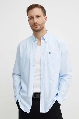 Zdjęcie produktu Lacoste koszula bawełniana męska kolor niebieski regular z kołnierzykiem button-down